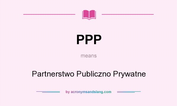 What does PPP mean? It stands for Partnerstwo Publiczno Prywatne