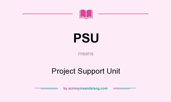 What does PSU mean? It stands for Project Support Unit