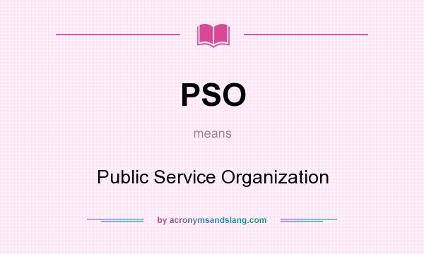 What does PSO mean? It stands for Public Service Organization