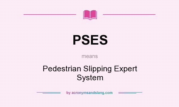 What does PSES mean? It stands for Pedestrian Slipping Expert System