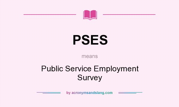 What does PSES mean? It stands for Public Service Employment Survey