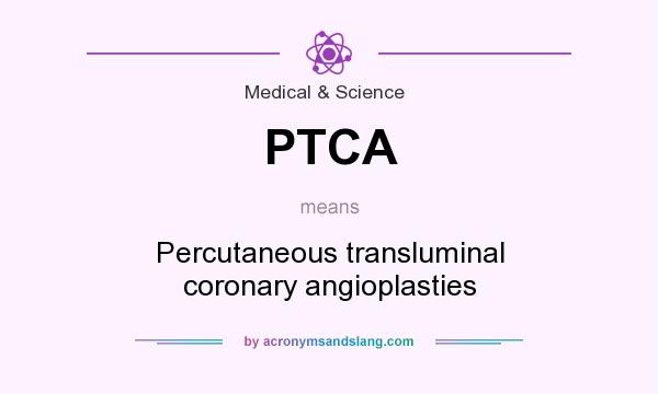 What does PTCA mean? It stands for Percutaneous transluminal coronary angioplasties