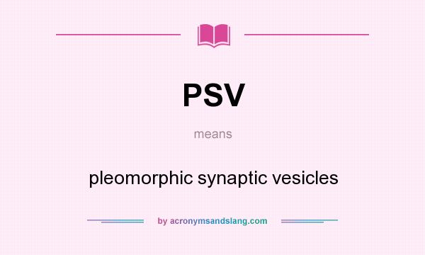 What does PSV mean? It stands for pleomorphic synaptic vesicles