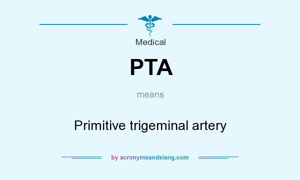 What does PTA mean? It stands for Primitive trigeminal artery