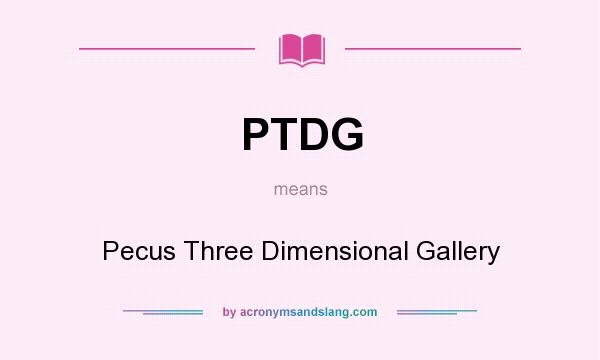 What does PTDG mean? It stands for Pecus Three Dimensional Gallery