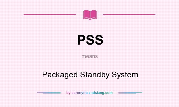 What does PSS mean? It stands for Packaged Standby System