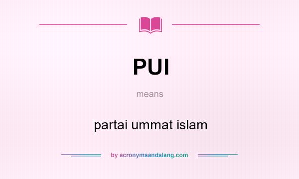 What does PUI mean? It stands for partai ummat islam