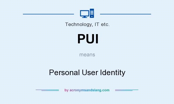 What does PUI mean? It stands for Personal User Identity
