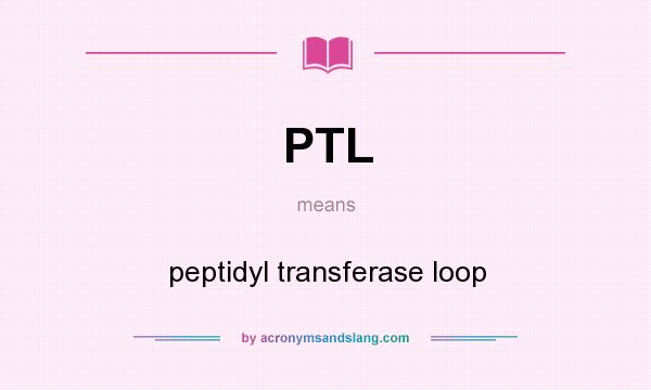 What does PTL mean? It stands for peptidyl transferase loop