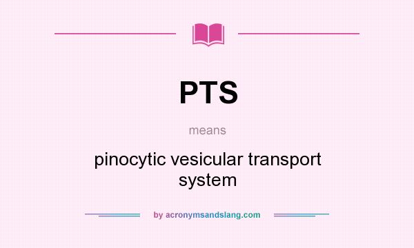 What does PTS mean? It stands for pinocytic vesicular transport system