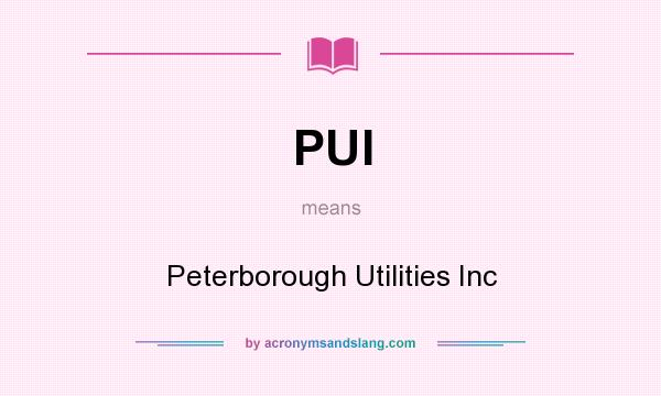 What does PUI mean? It stands for Peterborough Utilities Inc