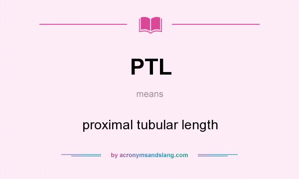 What does PTL mean? It stands for proximal tubular length