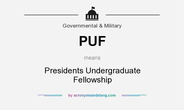 What does PUF mean? It stands for Presidents Undergraduate Fellowship