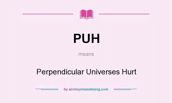 What does PUH mean? It stands for Perpendicular Universes Hurt