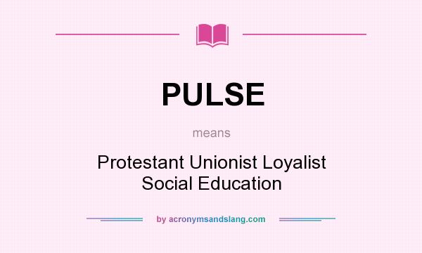 What does PULSE mean? It stands for Protestant Unionist Loyalist Social Education