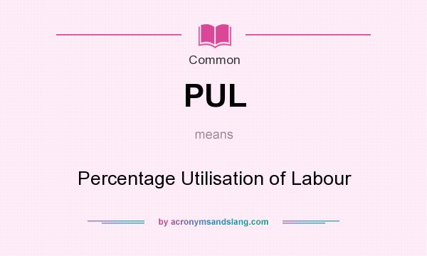 What does PUL mean? It stands for Percentage Utilisation of Labour