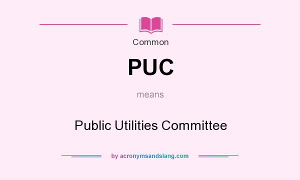 What does PUC mean? It stands for Public Utilities Committee