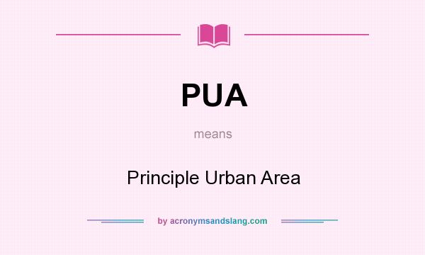 What does PUA mean? It stands for Principle Urban Area