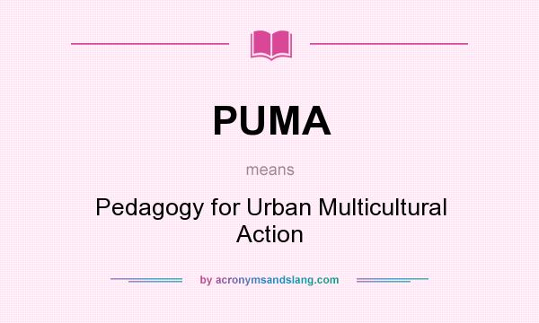 What does PUMA mean? It stands for Pedagogy for Urban Multicultural Action