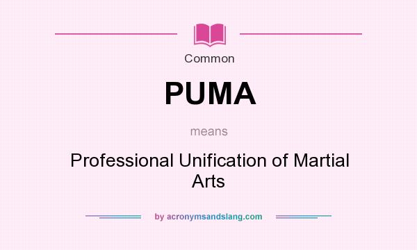 What does PUMA mean? It stands for Professional Unification of Martial Arts
