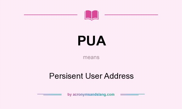 What does PUA mean? It stands for Persisent User Address
