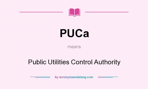 What does PUCa mean? It stands for Public Utilities Control Authority