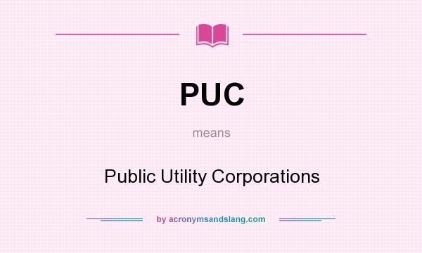 What does PUC mean? It stands for Public Utility Corporations
