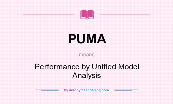 What does PUMA mean? It stands for Performance by Unified Model Analysis