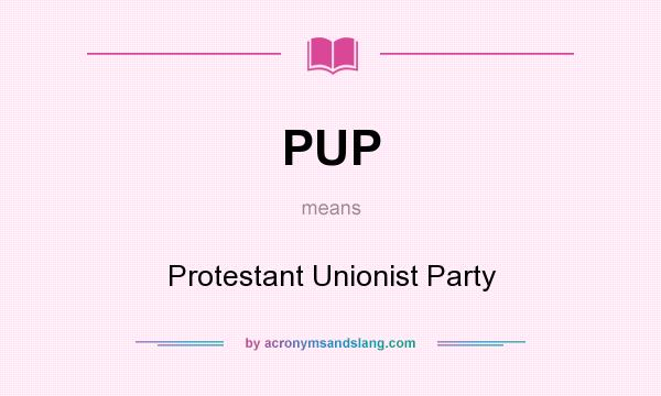 What does PUP mean? It stands for Protestant Unionist Party