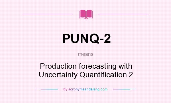 What does PUNQ-2 mean? It stands for Production forecasting with Uncertainty Quantification 2