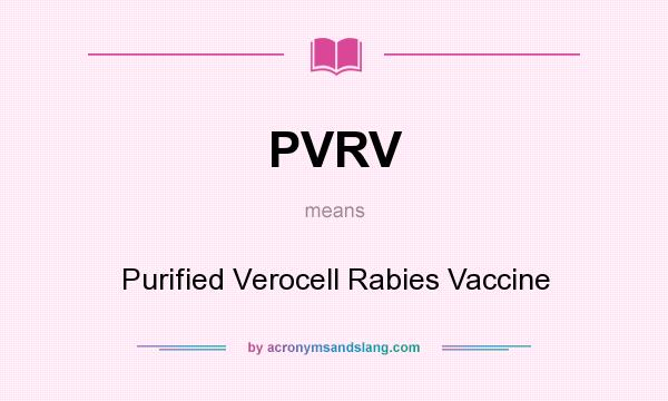 What does PVRV mean? It stands for Purified Verocell Rabies Vaccine