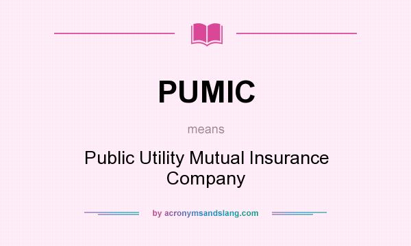 What does PUMIC mean? It stands for Public Utility Mutual Insurance Company