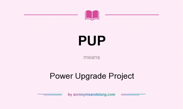 What does PUP mean? It stands for Power Upgrade Project