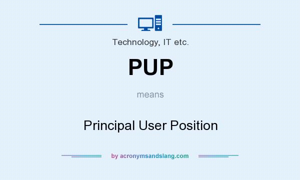 What does PUP mean? It stands for Principal User Position
