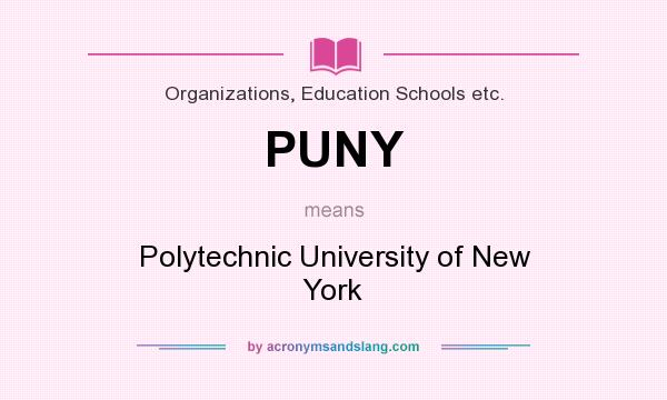What does PUNY mean? It stands for Polytechnic University of New York