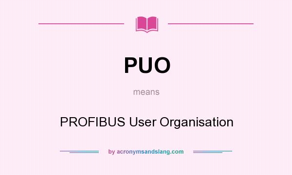 What does PUO mean? It stands for PROFIBUS User Organisation