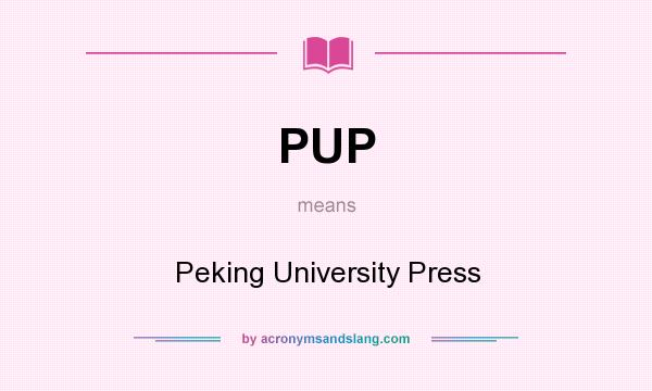 What does PUP mean? It stands for Peking University Press