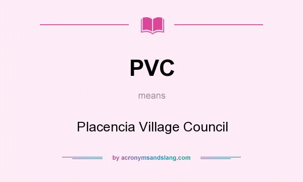 What does PVC mean? It stands for Placencia Village Council