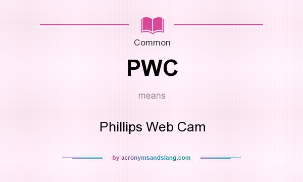 What does PWC mean? It stands for Phillips Web Cam