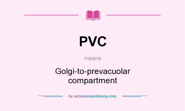 What does PVC mean? It stands for Golgi-to-prevacuolar compartment