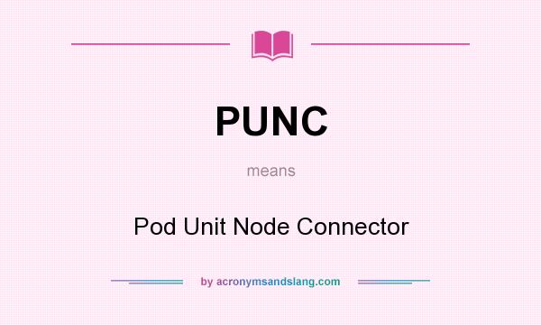 What does PUNC mean? It stands for Pod Unit Node Connector