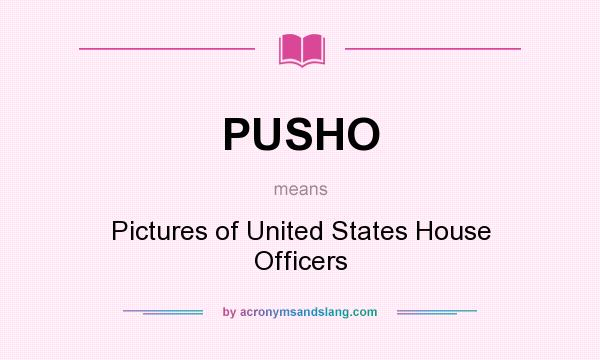 What does PUSHO mean? It stands for Pictures of United States House Officers