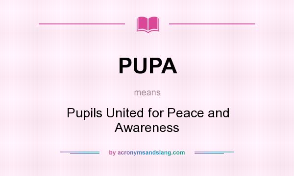 What does PUPA mean? It stands for Pupils United for Peace and Awareness