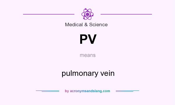 What does PV mean? It stands for pulmonary vein