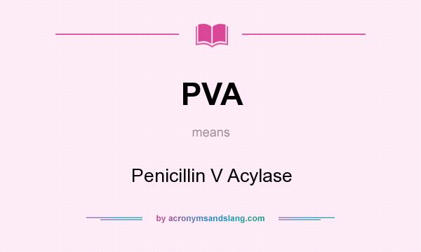 What does PVA mean? It stands for Penicillin V Acylase