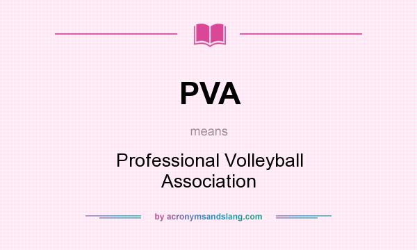 What does PVA mean? It stands for Professional Volleyball Association