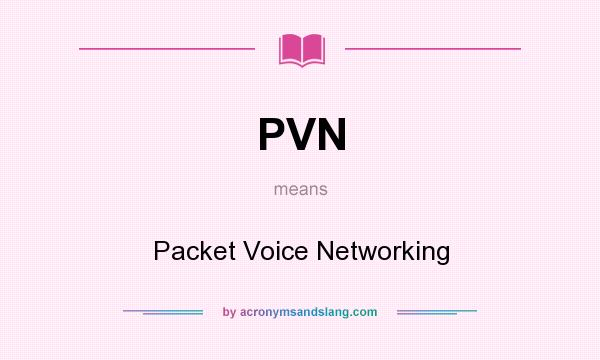 What does PVN mean? It stands for Packet Voice Networking