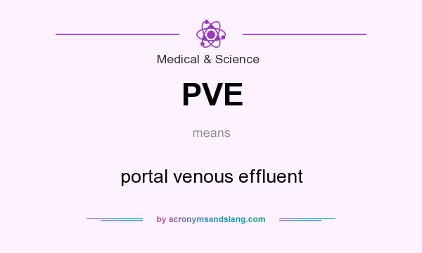 What does PVE mean? It stands for portal venous effluent