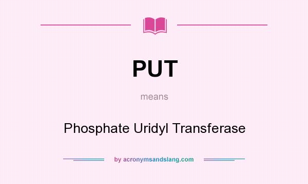 What does PUT mean? It stands for Phosphate Uridyl Transferase