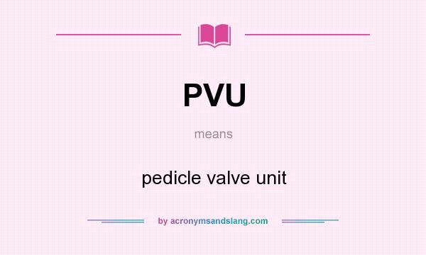 What does PVU mean? It stands for pedicle valve unit